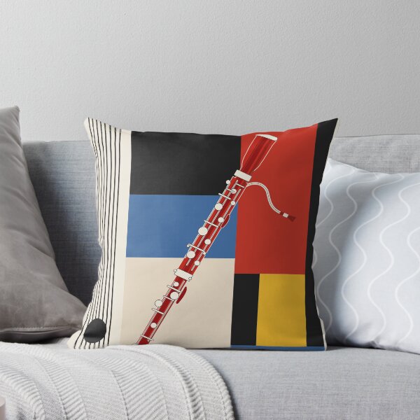 Item preview, The Red Bassoon Art Print, Bauhaus Music Print, Bassoon Player Gift, Classical Music Art, Geometric Instrument Print, Music Room Decor designed and sold by Studio pod Burom.