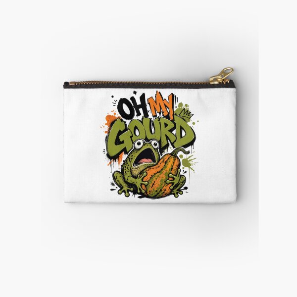Item preview, Oh My Gourd Graffiti Frog T-Shirt | Funny Shocked Toad Hugging Squash Green Neon Fall Gift designed and sold by illeN-Art-World.