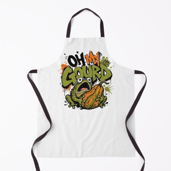 Item preview, Oh My Gourd Graffiti Frog T-Shirt | Funny Shocked Toad Hugging Squash Green Neon Fall Gift designed and sold by illeN-Art-World.