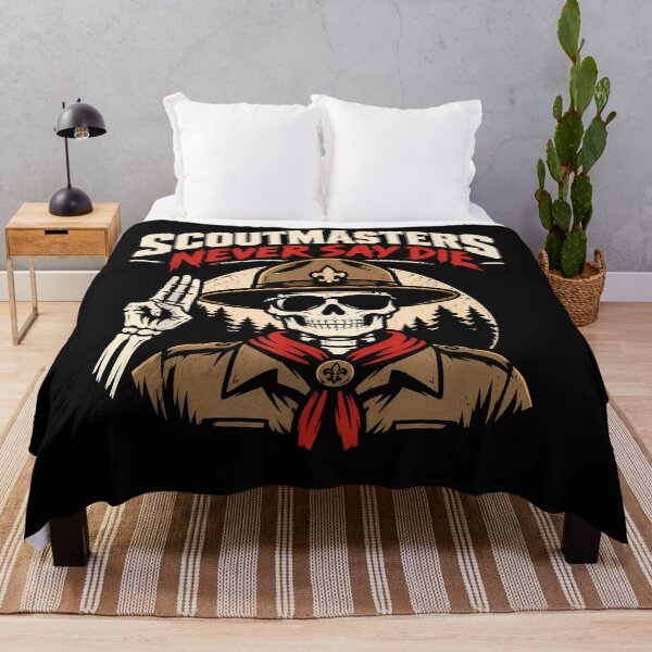 Item preview, Scoutmasters Never Say Die Skeleton Scout Leader Funny Camping designed and sold by slmfams.