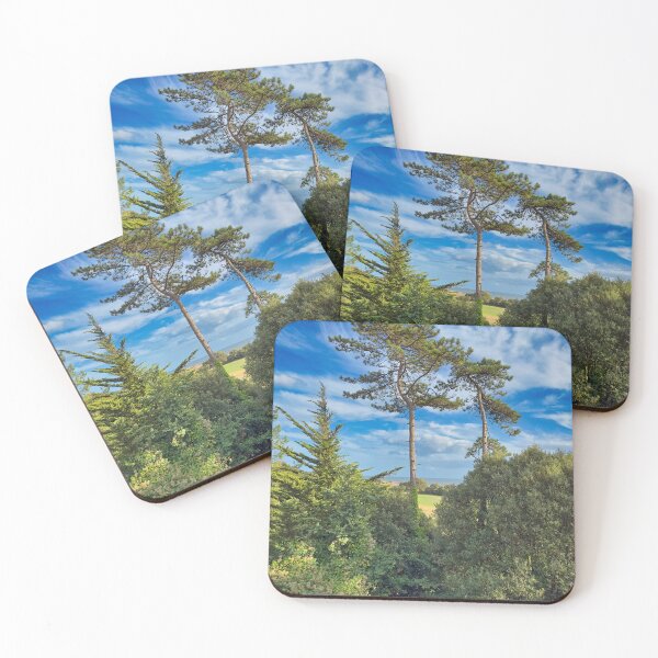 Item preview, Coastal Pine Trees Overlooking the Ocean | Scenic Nature Photography designed and sold by leonwoods.