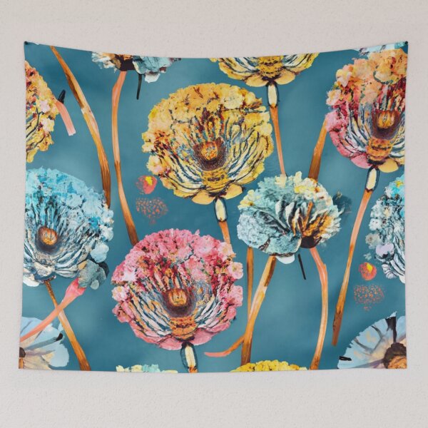 Item preview, Colorful Textured Poppy Floral Pattern designed and sold by NatArtSA.
