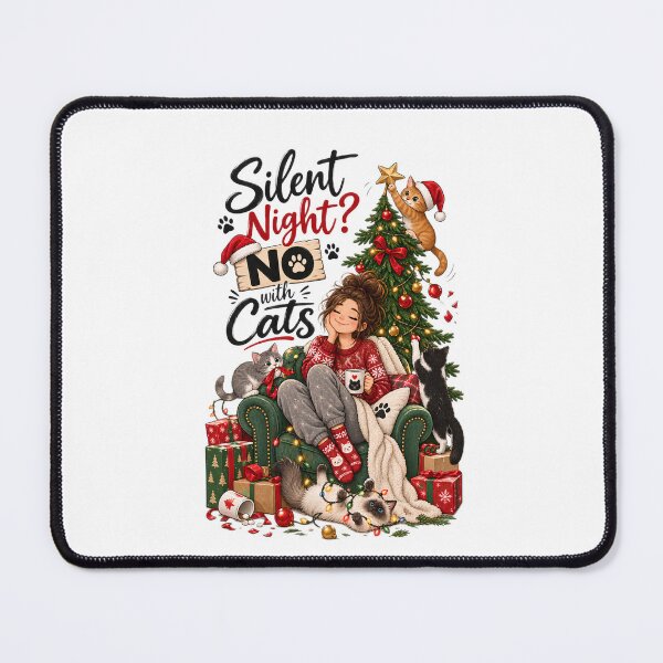 Item preview, Silent Night? No With Cats – Funny Cat Christmas Chaos designed and sold by SVALANART.