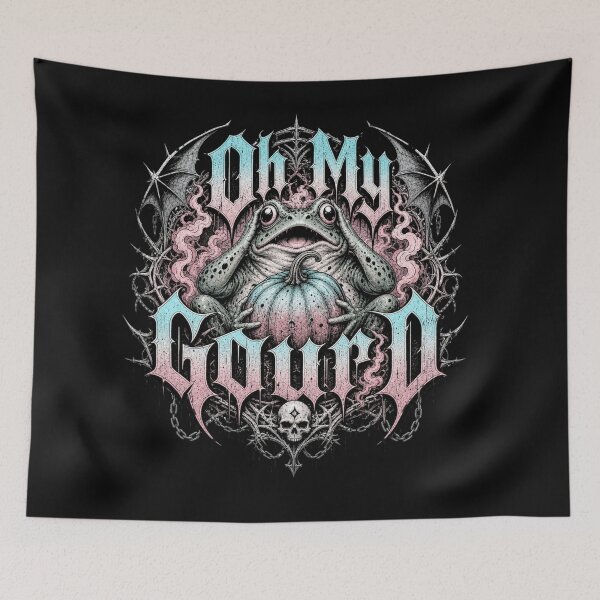 Item preview, Oh My Gourd Gothic Frog T-Shirt | Dark Metal Ornate Arch Toad Skull Pumpkin Spooky Fall Gift designed and sold by illeN-Art-World.