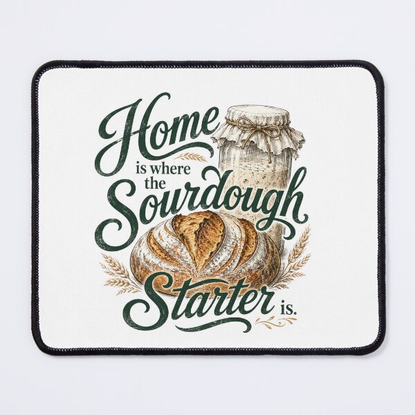 Item preview, home is where the sourdough starter is bread bakery typography art designed and sold by DariaOltes.