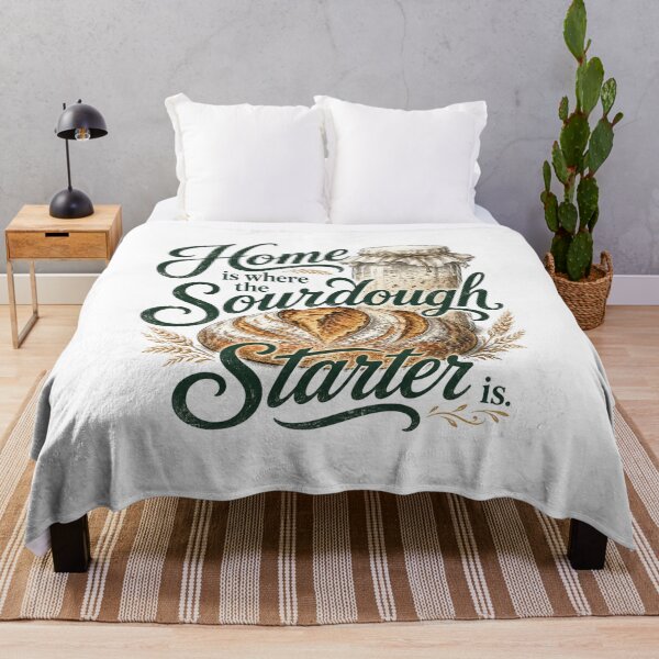 Item preview, home is where the sourdough starter is bread bakery typography art designed and sold by DariaOltes.
