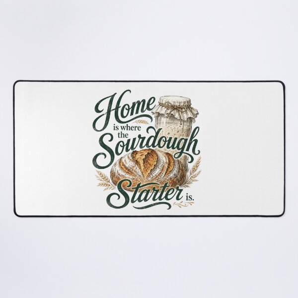 Item preview, home is where the sourdough starter is bread bakery typography art designed and sold by DariaOltes.