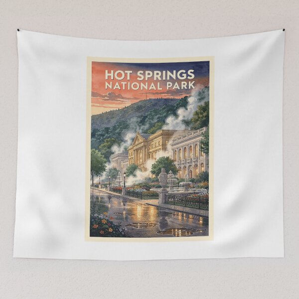 Item preview, Hot Springs National Park Arkansas Vintage Watercolor Travel designed and sold by Teelogic.