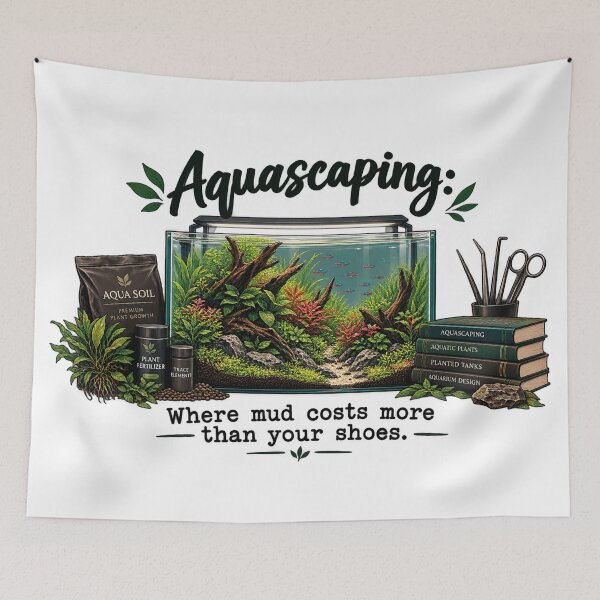 Item preview, Funny Aquascaping Where Mud Costs More Aquarium designed and sold by CrazySzoopWorld.