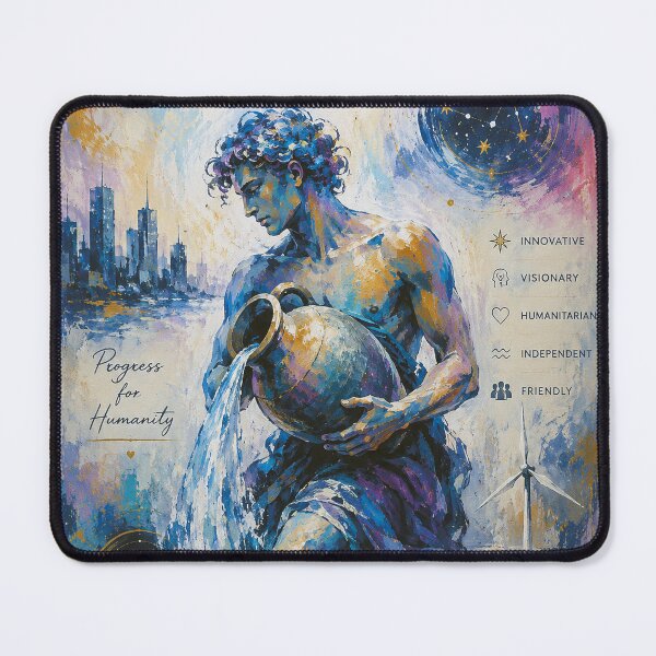 Item preview, Aquarius Painting – Celestial Zodiac Sign Astrology Artwork designed and sold by GalleryKauffeld.