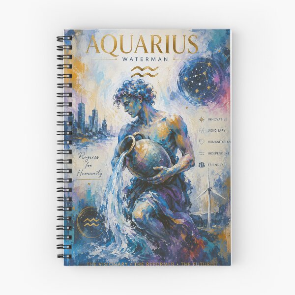 Item preview, Aquarius Painting – Celestial Zodiac Sign Astrology Artwork designed and sold by GalleryKauffeld.