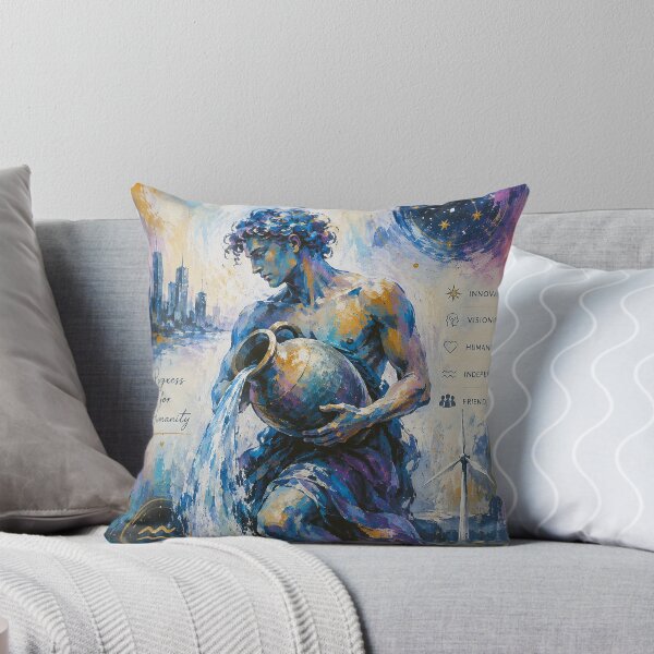 Item preview, Aquarius Painting – Celestial Zodiac Sign Astrology Artwork designed and sold by GalleryKauffeld.