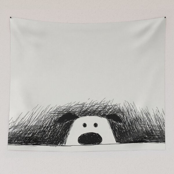 Item preview, Dog peeking from behind grass designed and sold by anytka.