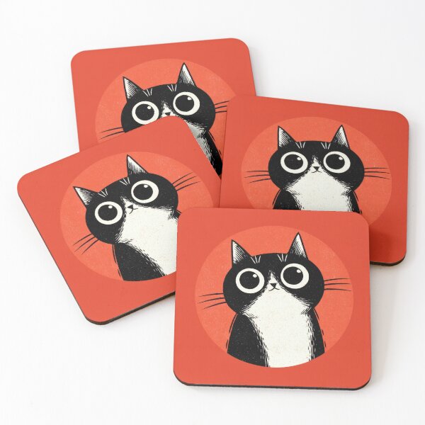 Item preview, Black and white cat with large eyes designed and sold by anytka.