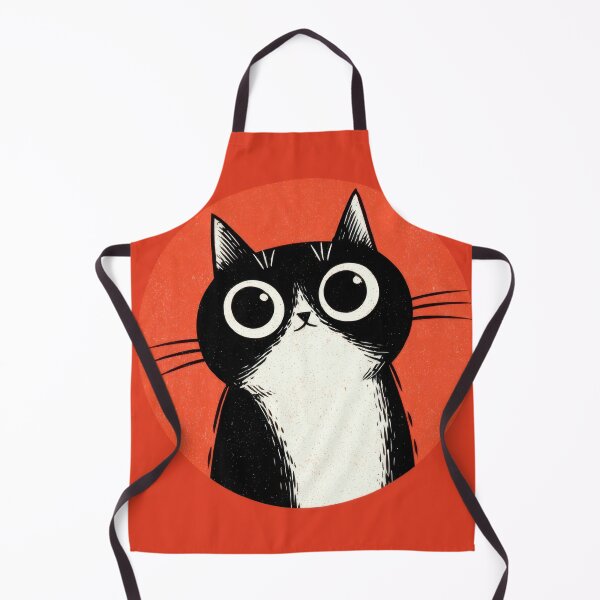 Item preview, Black and white cat with large eyes designed and sold by anytka.