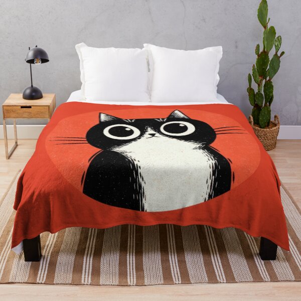 Item preview, Black and white cat with large eyes designed and sold by anytka.