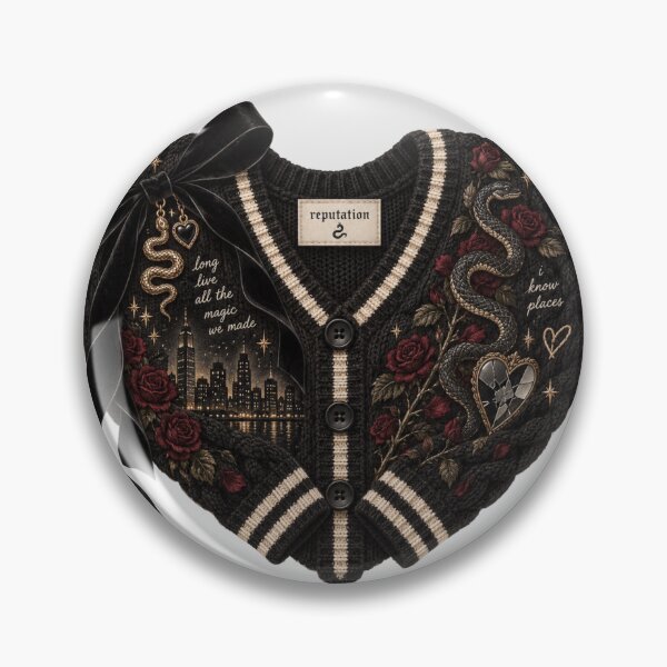 Item preview, Reputation Cardigan Heart – Taylor Swift Inspired Snake & Rose Sweater Art designed and sold by taylorvinyls.