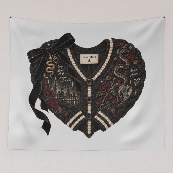 Item preview, Reputation Cardigan Heart – Taylor Swift Inspired Snake & Rose Sweater Art designed and sold by taylorvinyls.