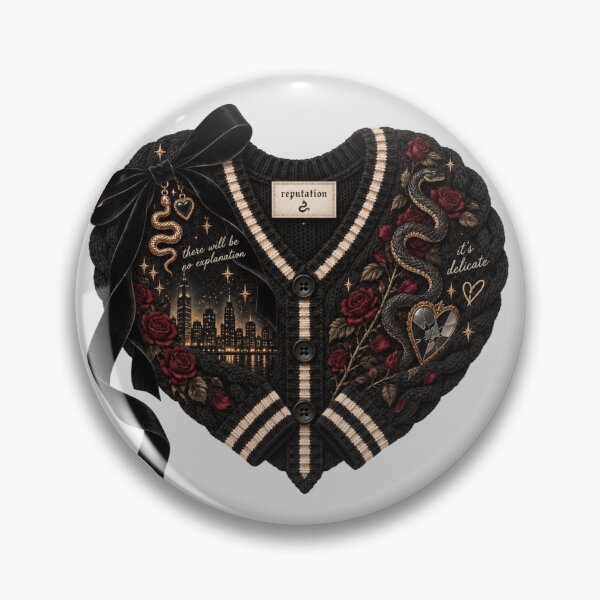 Item preview, Taylor Swift Reputation Cardigan Heart – Snake, Roses & City Lights designed and sold by taylorvinyls.