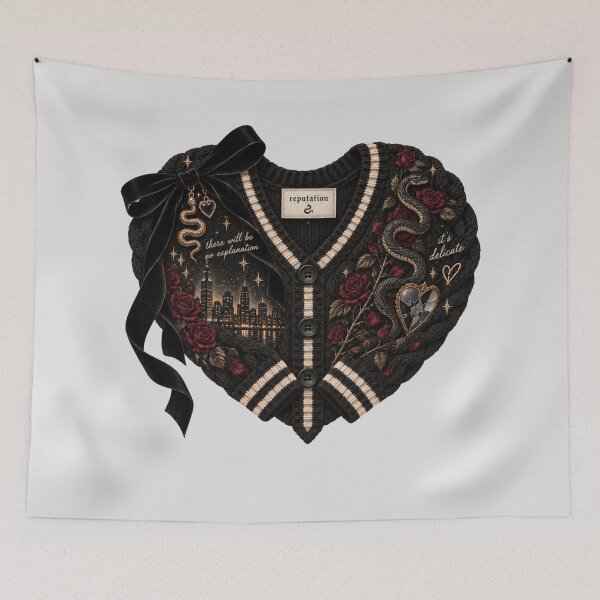 Item preview, Taylor Swift Reputation Cardigan Heart – Snake, Roses & City Lights designed and sold by taylorvinyls.