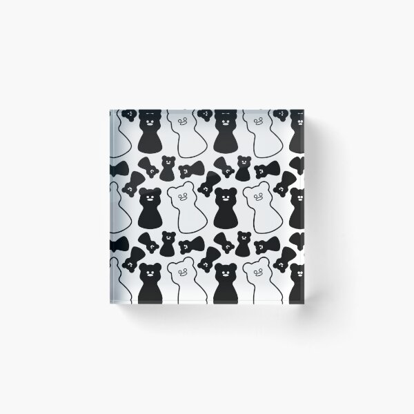 Item preview, Gummy Bear Chaos. Black and White Y2K Pattern. Light Mode designed and sold by AnnaDesertArt.