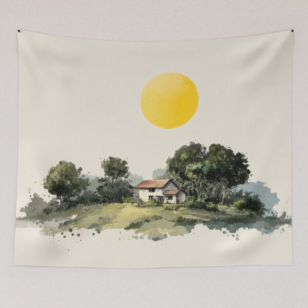 Item preview, Sunny landscape with a house designed and sold by anytka.