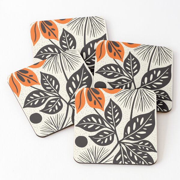 Item preview, Mid Century Modern Botanical Orange Floral designed and sold by NatArtSA.