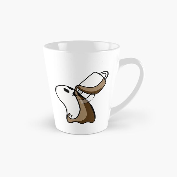 Item preview, Funny Ghost Drinking Coffee — Spooky Halloween Coffee Lover Sticker    designed and sold by LYAN-STORE.