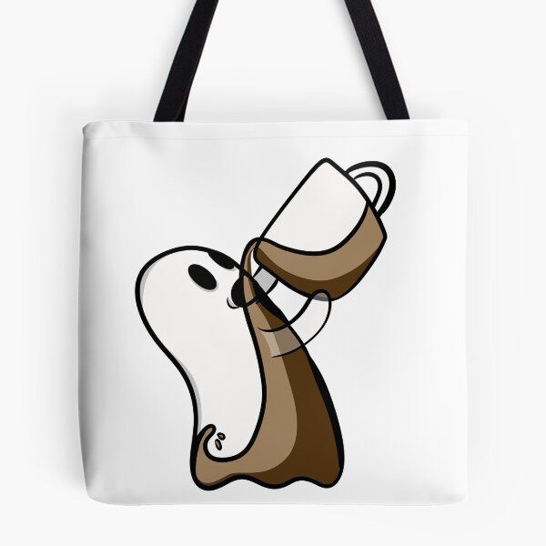 Item preview, Funny Ghost Drinking Coffee — Spooky Halloween Coffee Lover Sticker    designed and sold by LYAN-STORE.