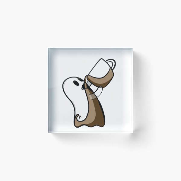 Item preview, Funny Ghost Drinking Coffee — Spooky Halloween Coffee Lover Sticker    designed and sold by LYAN-STORE.