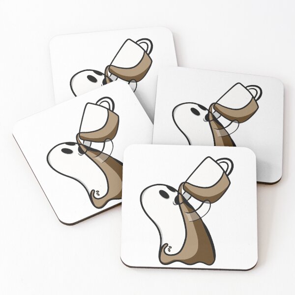 Item preview, Funny Ghost Drinking Coffee — Spooky Halloween Coffee Lover Sticker    designed and sold by LYAN-STORE.