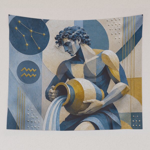 Item preview, Aquarius Painting – Celestial Zodiac Sign Astrology Artwork designed and sold by GalleryKauffeld.