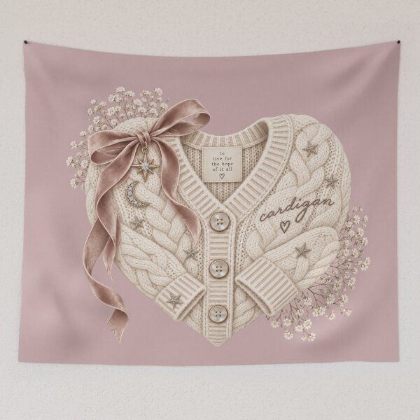 Item preview, Pink Folklore Cardigan Heart – Taylor Swift Inspired Sweater Design designed and sold by taylorvinyls.