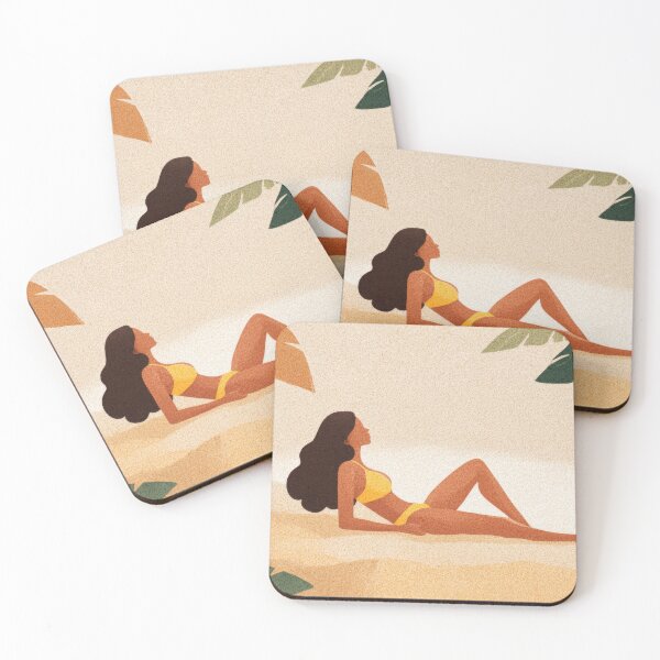 Item preview, Young woman sunbathing on the beach designed and sold by anytka.