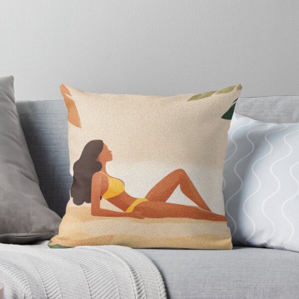 Item preview, Young woman sunbathing on the beach designed and sold by anytka.