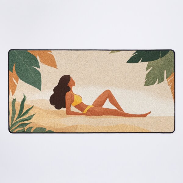 Item preview, Young woman sunbathing on the beach designed and sold by anytka.