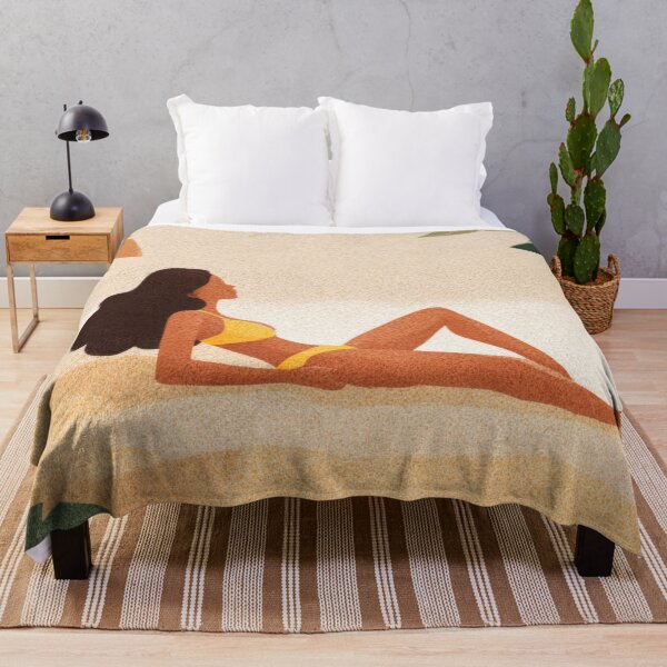 Item preview, Young woman sunbathing on the beach designed and sold by anytka.
