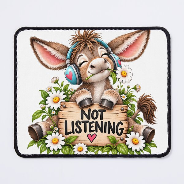 Item preview, Not Listening Funny Donkey designed and sold by J-CCreations.