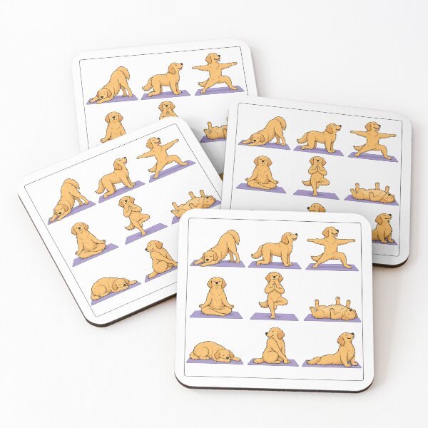 Item preview, golden retriever yoga poses illustration for dog lovers women designed and sold by DariaOltes.