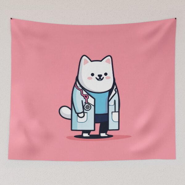 Item preview, Cartoon dog dressed as a doctor designed and sold by anytka.