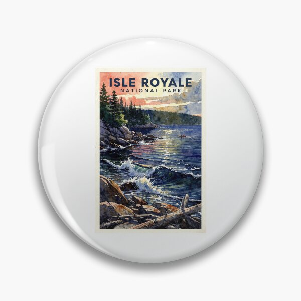 Item preview, Isle Royale National Park Michigan Vintage Watercolor Travel designed and sold by Teelogic.