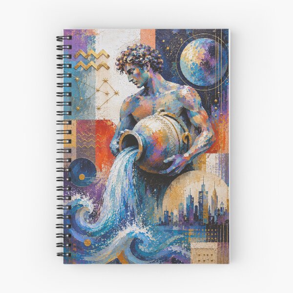 Item preview, Aquarius Zodiac Painting – Celestial Water Bearer Astrology Art designed and sold by GalleryKauffeld.