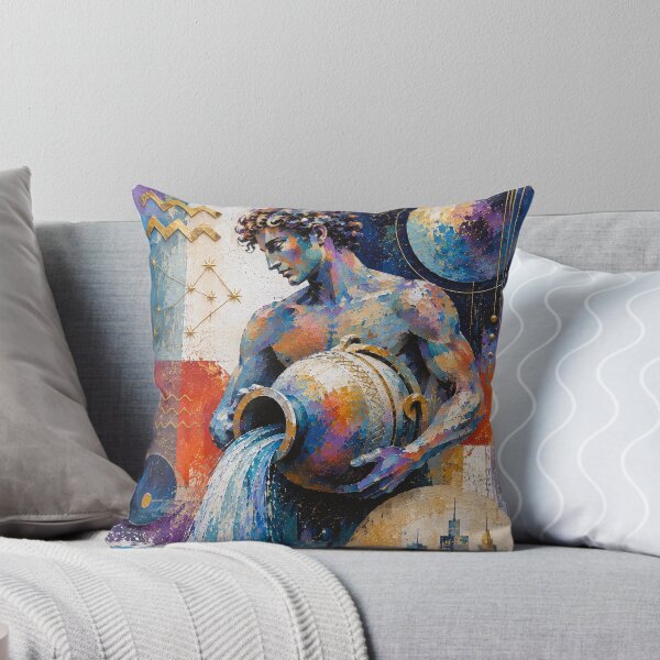 Item preview, Aquarius Zodiac Painting – Celestial Water Bearer Astrology Art designed and sold by GalleryKauffeld.