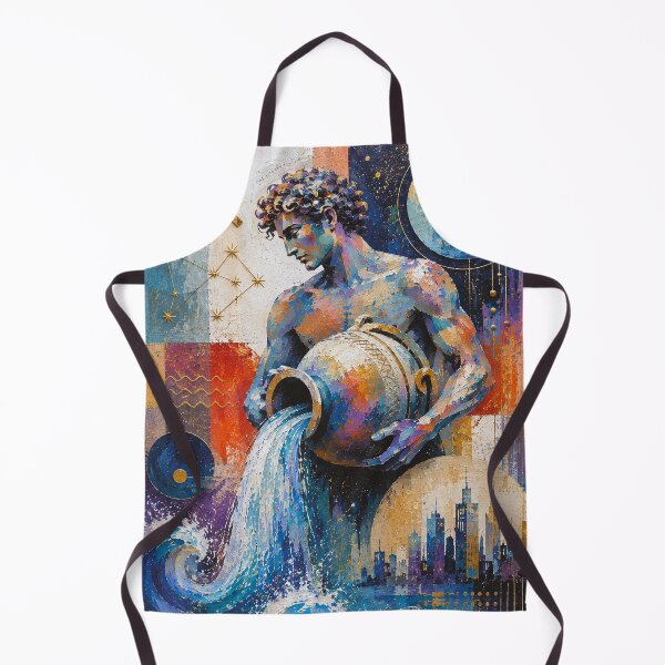 Item preview, Aquarius Zodiac Painting – Celestial Water Bearer Astrology Art designed and sold by GalleryKauffeld.
