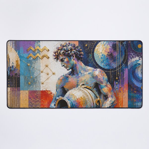 Item preview, Aquarius Zodiac Painting – Celestial Water Bearer Astrology Art designed and sold by GalleryKauffeld.