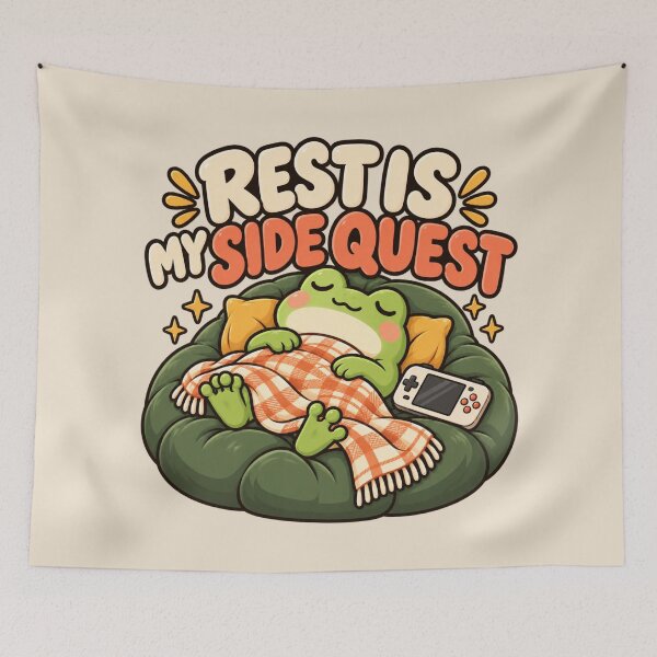 Item preview, Rest Is My Side Quest Frog designed and sold by Stikaro.