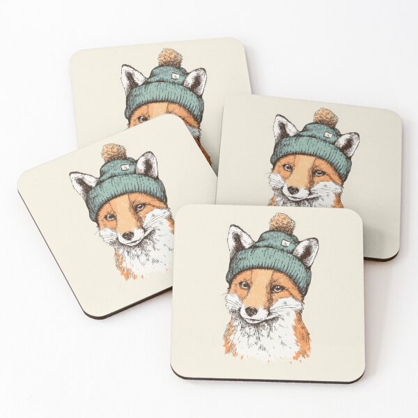 Item preview, Fox wearing a green hat with pom pom designed and sold by anytka.