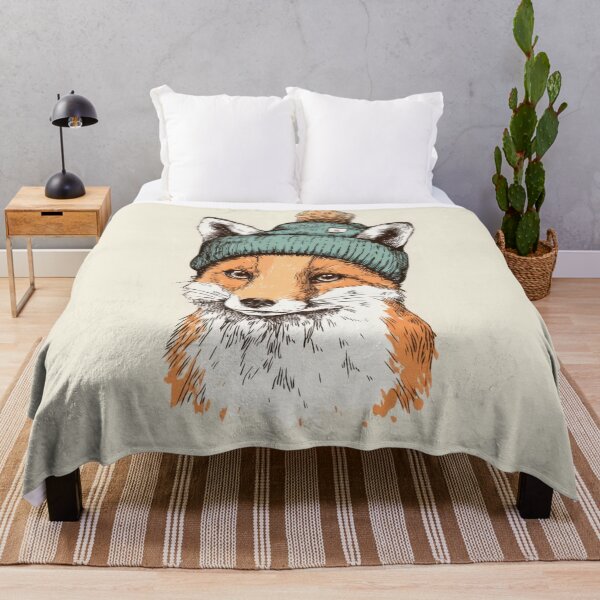 Item preview, Fox wearing a green hat with pom pom designed and sold by anytka.