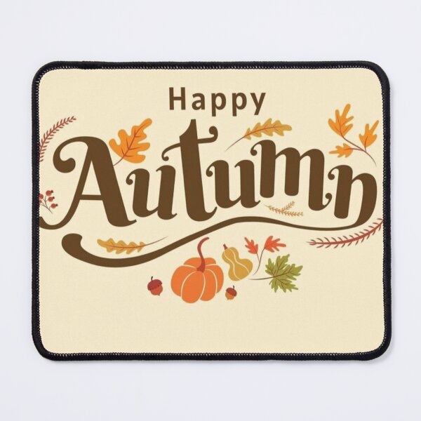 Item preview, Happy Autumn Typography Poster — Cozy Fall Leaves and Pumpkin Art designed and sold by LYAN-STORE.