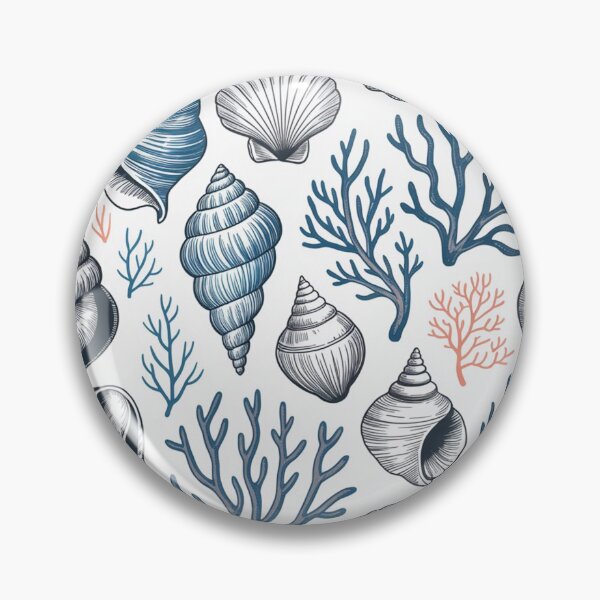 Item preview, Coastal Seashell and Coral Nautical Pattern designed and sold by NatArtSA.